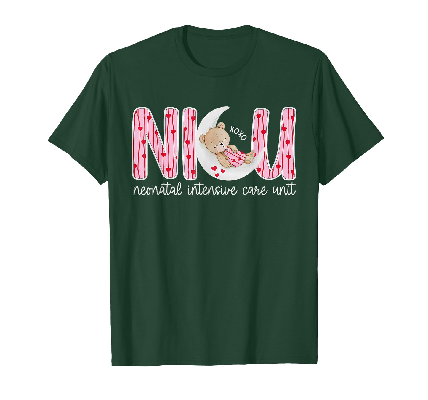 XOXO NICU Nurse Valentine Cute Bear Nursing Valentines Day T-Shirt