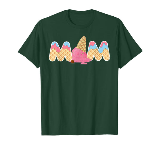 Ice Cream Mom 1st Birthday Matching Family T-Shirt