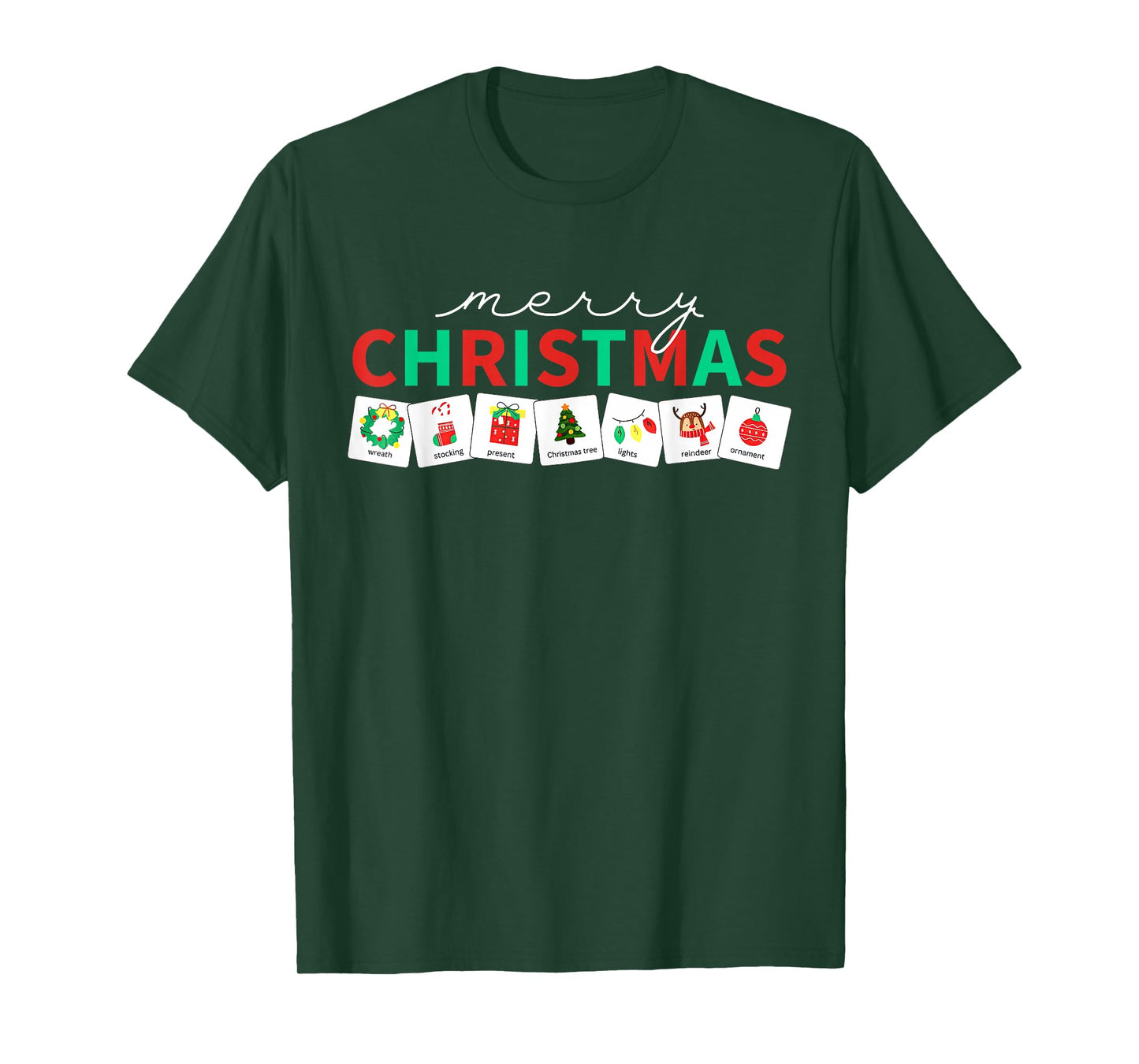 Christmas Symbols Special Education Teacher Speech Pathology T-Shirt
