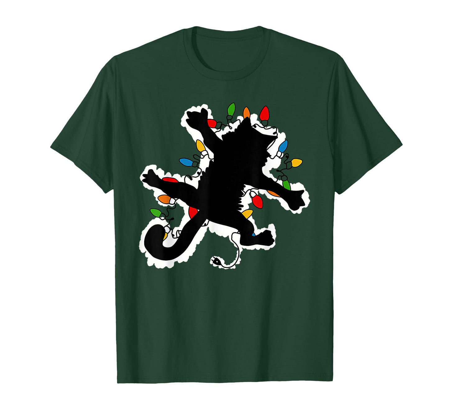 Funny Pussy-cat from Christmas Vacation Frieds Black U-Neck T-Shirt