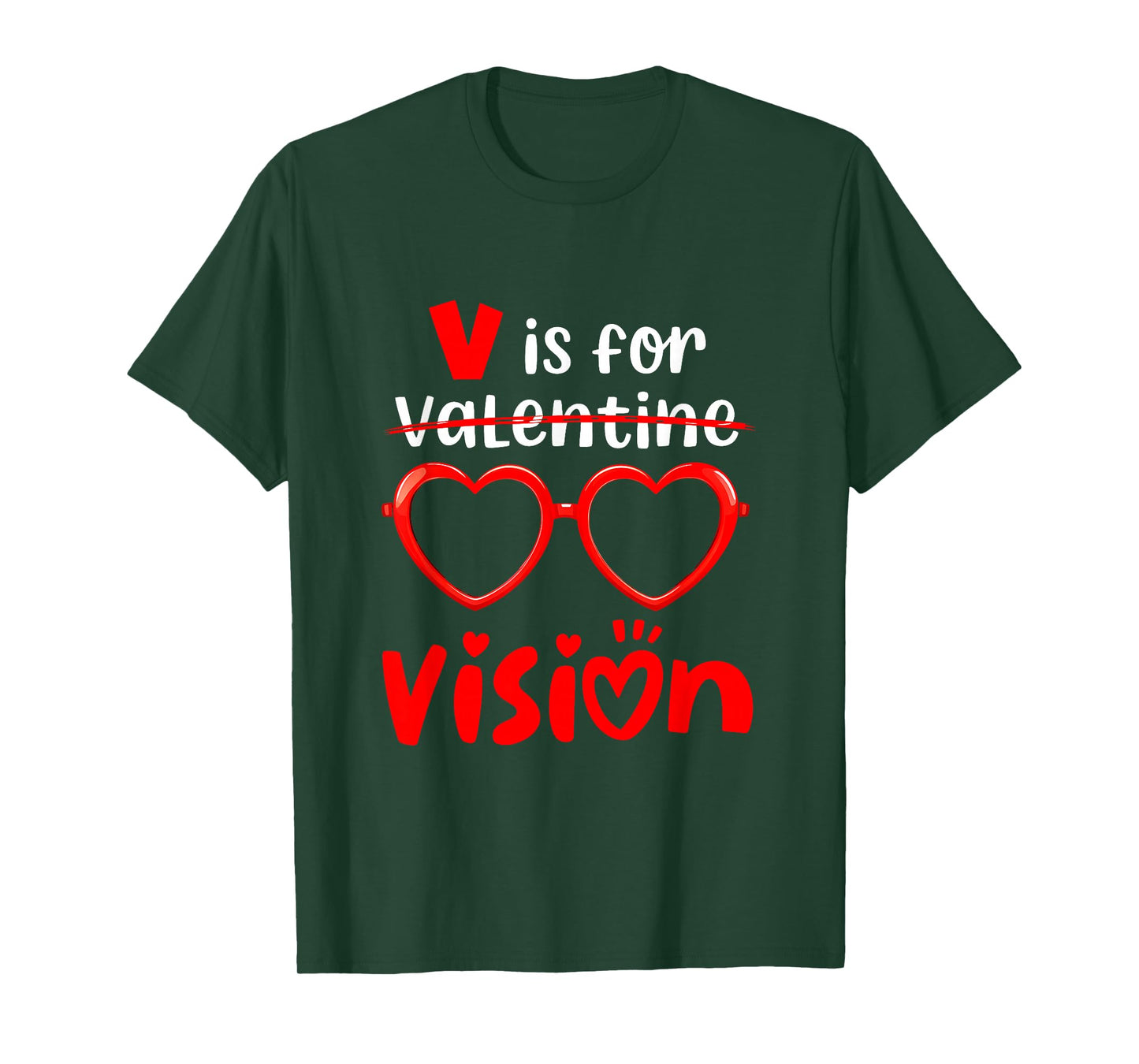 V is for Vision Optometry Ophthalmologist Valentine T-Shirt