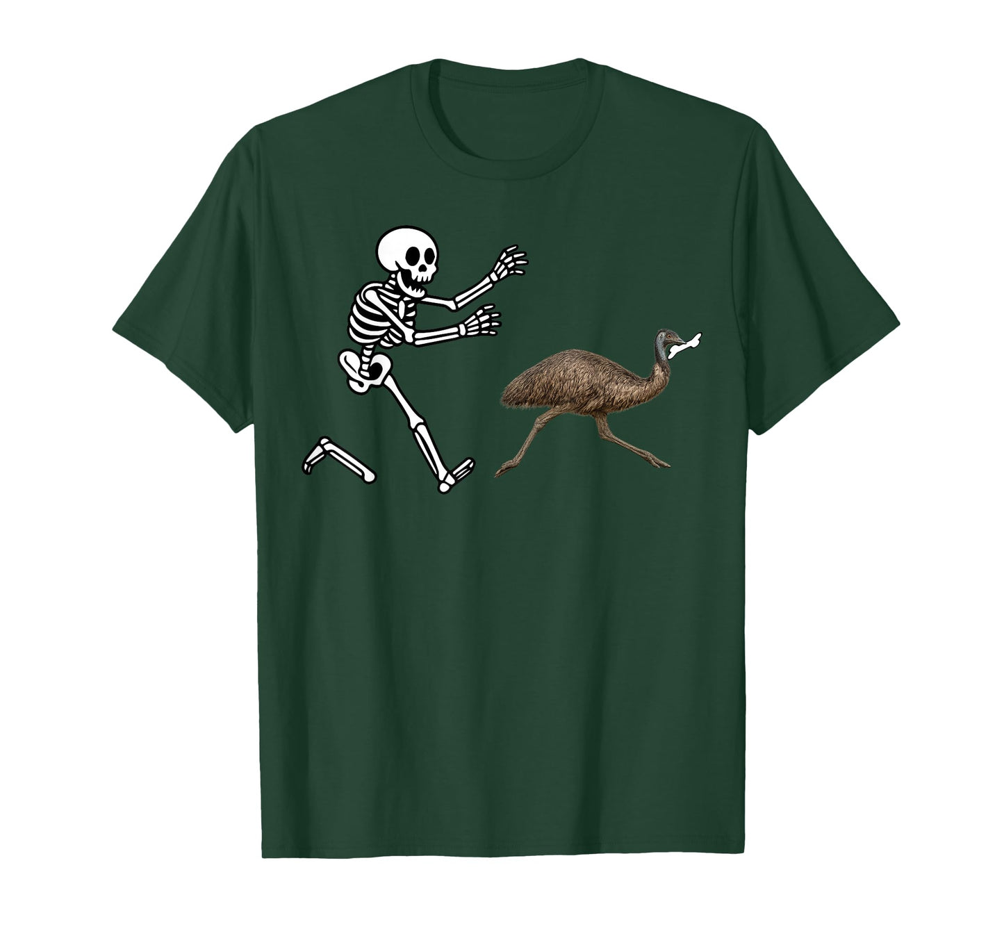 Funny emu Running Skeleton Halloween T-Shirt