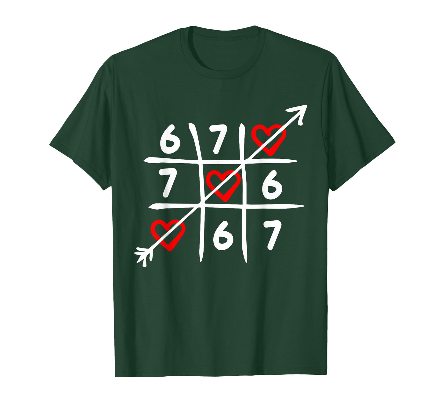 Six Seven 67 Meme 6 7 Valentines Day Heart Men Women Kids T-Shirt