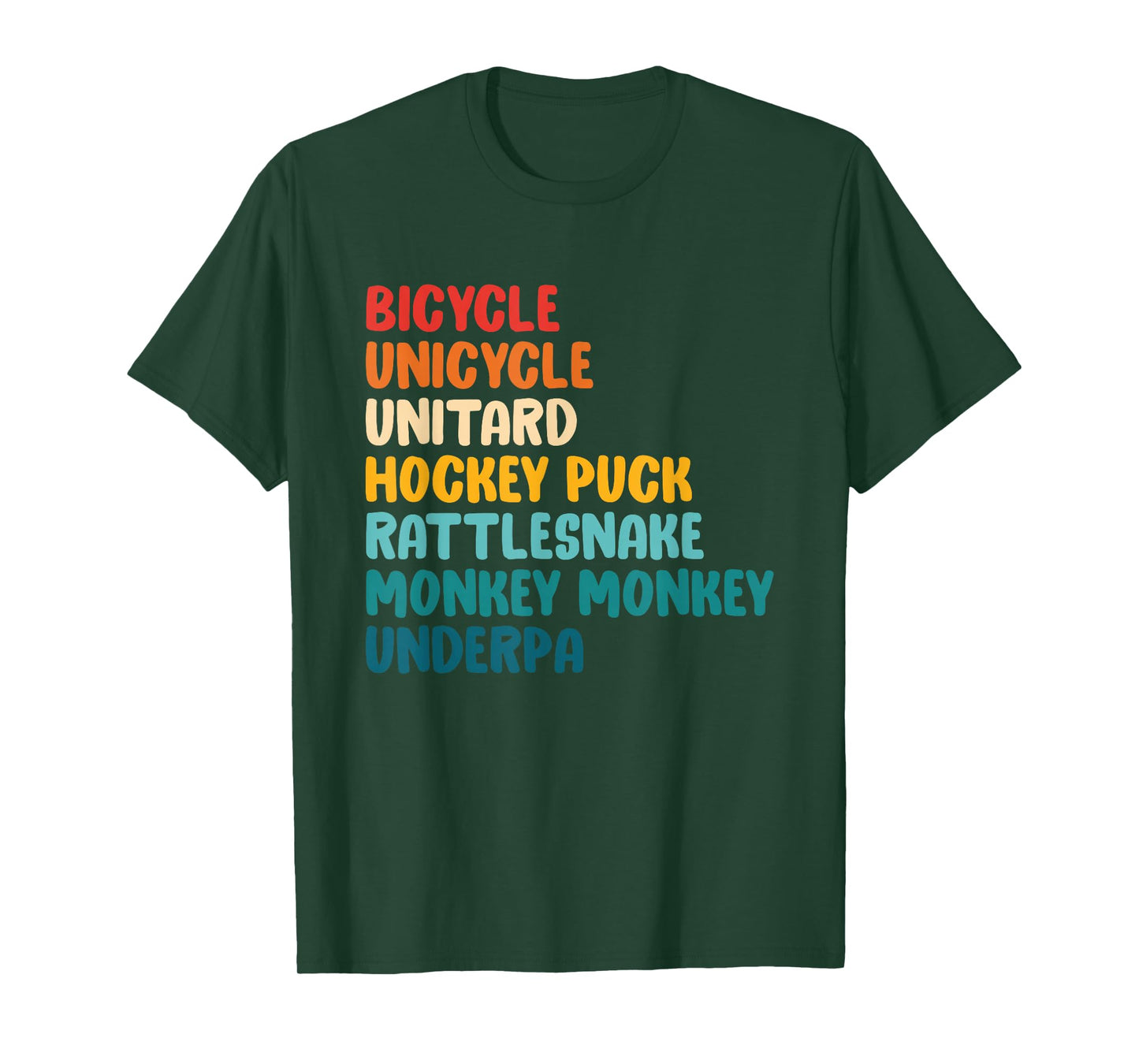 Bicycle Unicycle Unitard Hockey Puck Rattlesnake T-Shirt