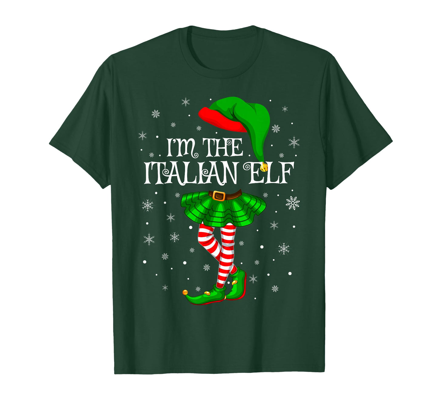 Italian Elf Christmas Family Group Women Girls Xmas Pajama T-Shirt