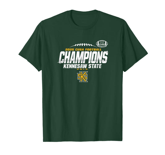 Kennesaw State Owls C-USA Champs 2025 Football Locker Room T-Shirt