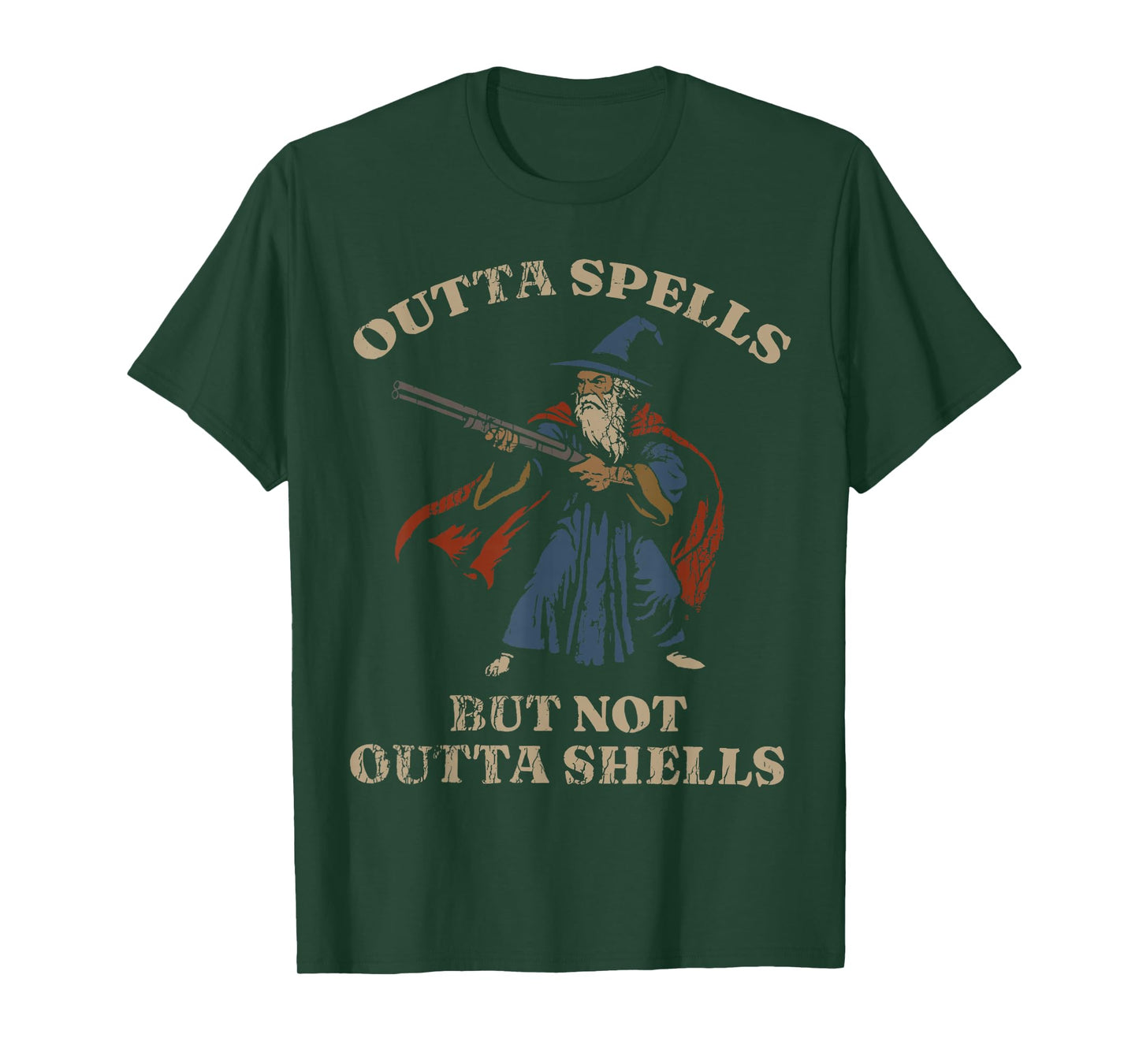 Outta Spells But Not Outta Shells Wizard Fantasy Meme T-Shirt