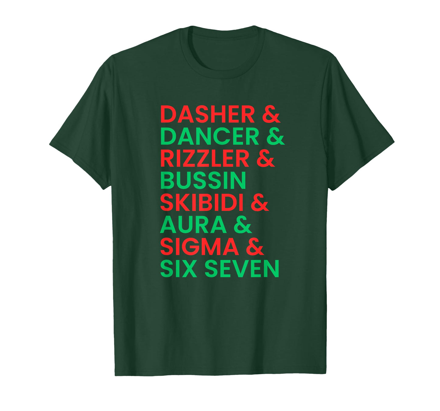 Dasher Dancer Prancer & Rizzler 67 Funny Kids Christmas T-Shirt