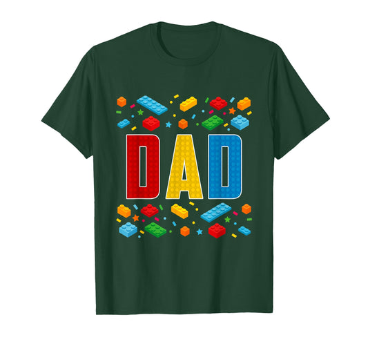 Dad - Brick Builder Block Building Father T-Shirt
