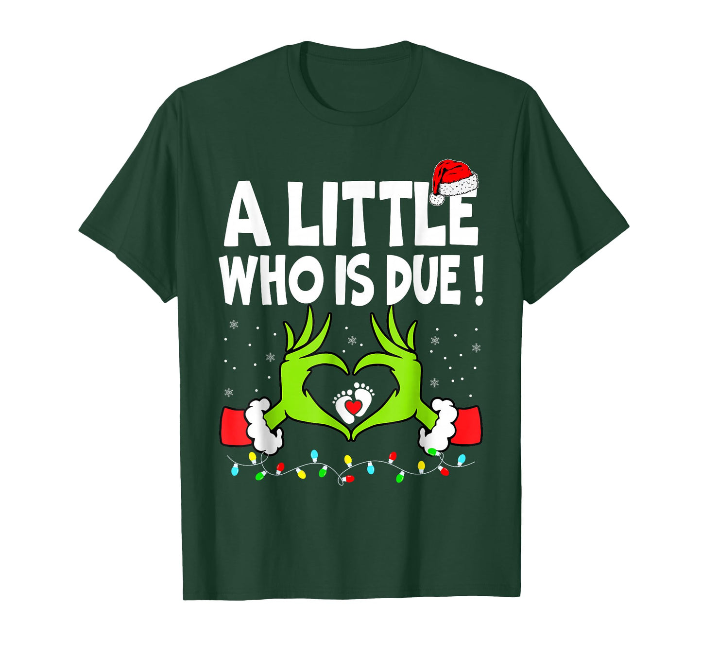 A Little Who is Due Pregnancy Christmas Announcement T-Shirt