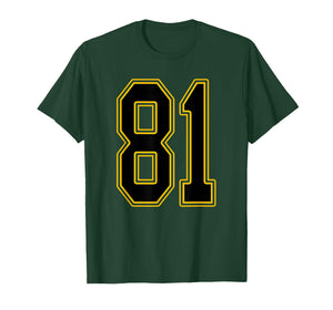 Black and Gold Number 81 Jersey Player Uniform #81 T-Shirt