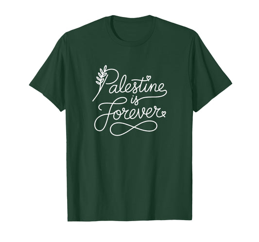 Palestine is Forever - Palestinian Patriotic Heart Line Art T-Shirt