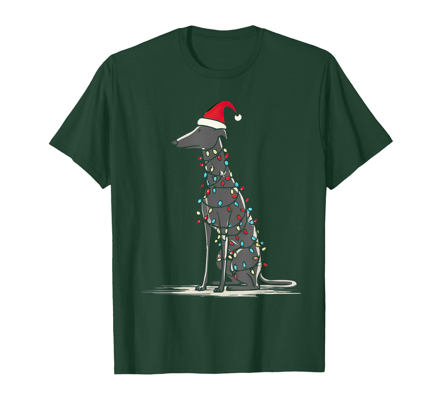 Funny Greyhound Christmas Graphics Dog Lights Lover T-Shirt