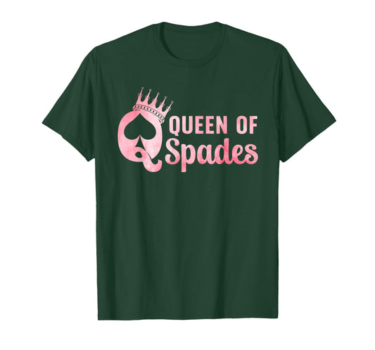 Queen of Spades Design for Women Girl Card Game Spades Lover T-Shirt
