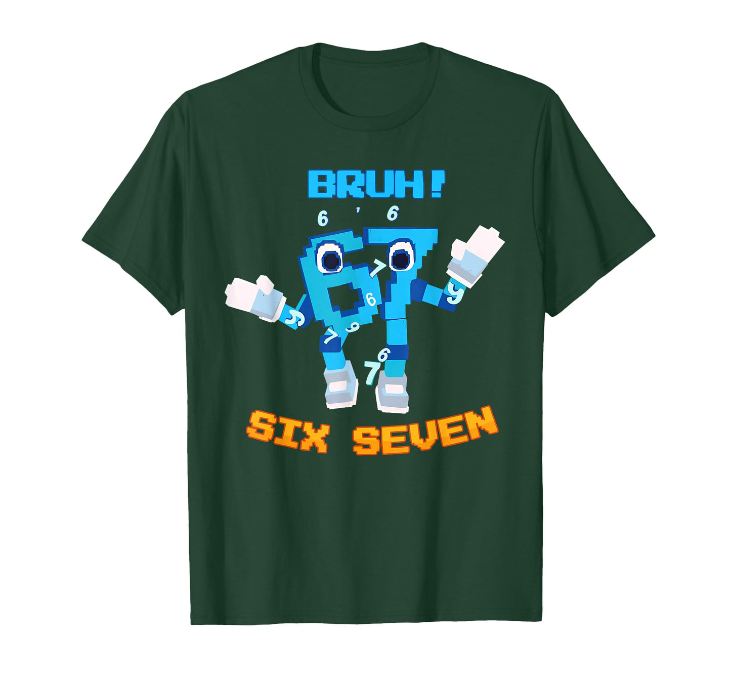 Bruh 6 7 Six Seven Gen Z Alpha Funny Meme Brain Rot Vintage T-Shirt