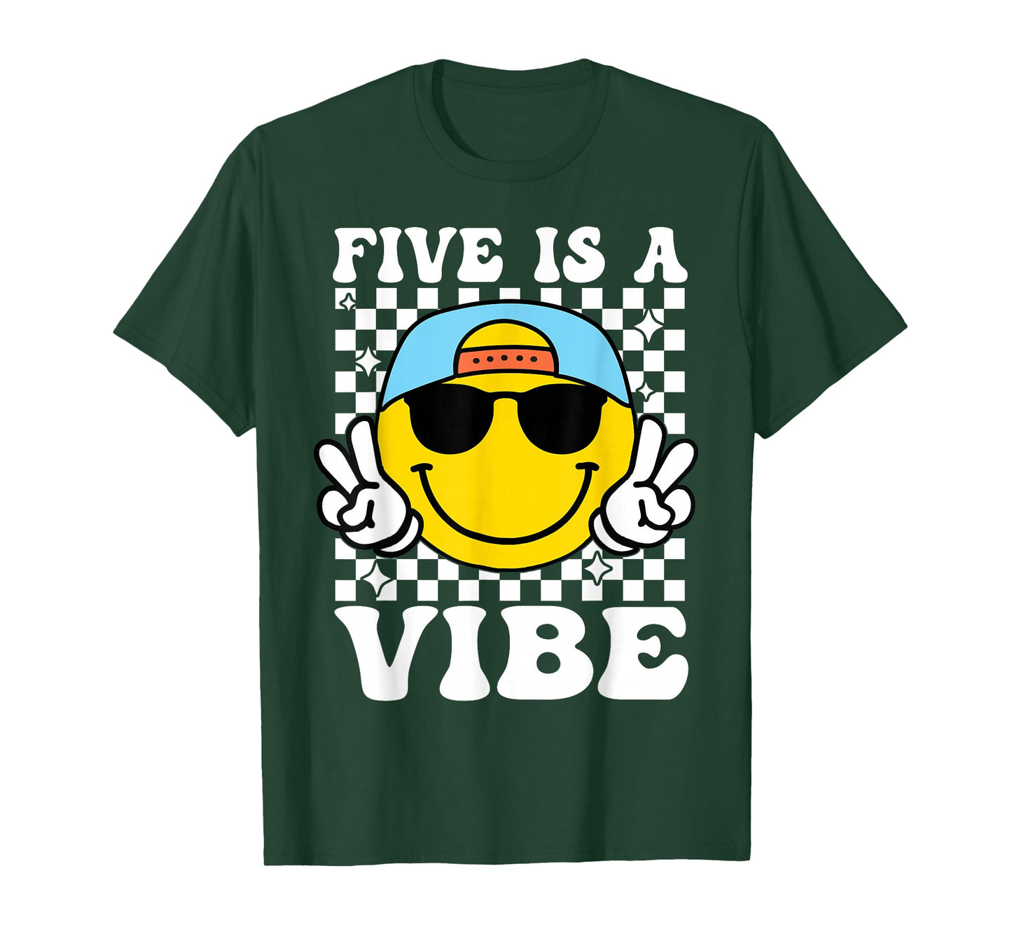 Five is a Vibe 5th Birthday Groovy Boys Girls 5 Years Old T-Shirt