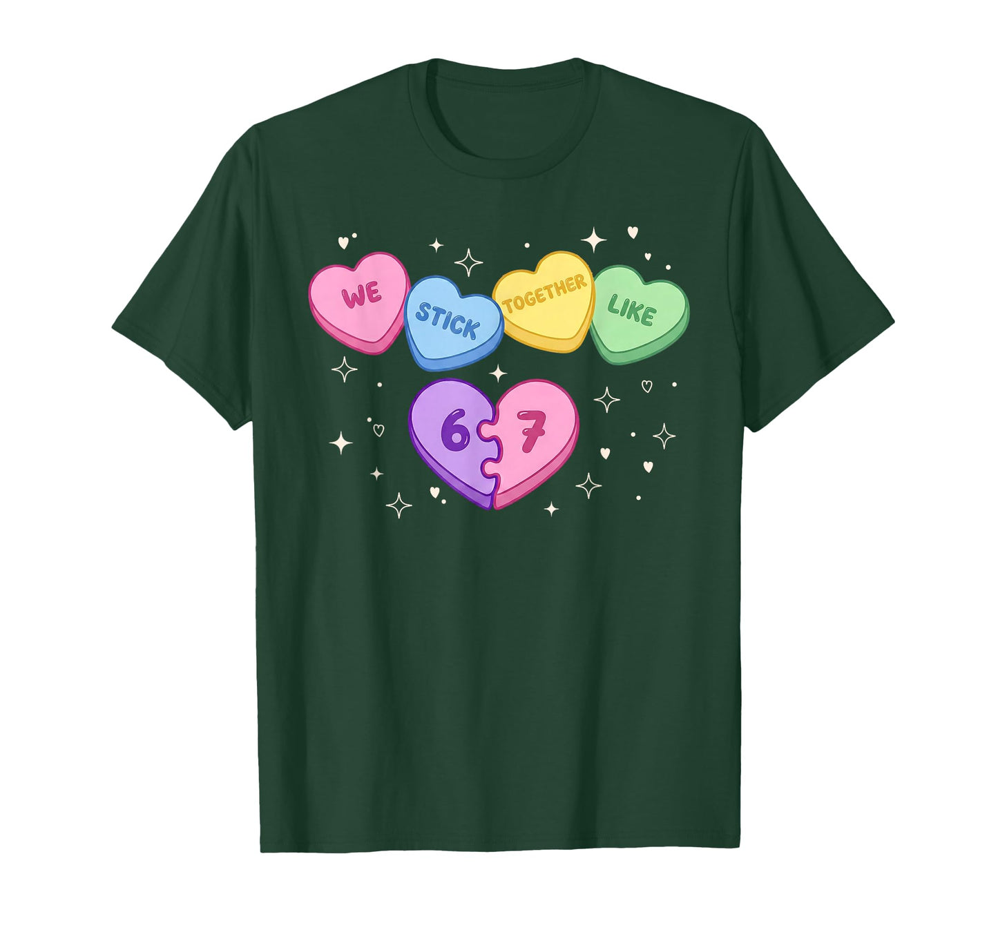 67 Kids Valentines Day We Stick Together Like Six Seven Meme T-Shirt