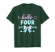 Kids Hello Four Coquette Bow 4th Birthday Girl, 4 Year Old Kids T-Shirt