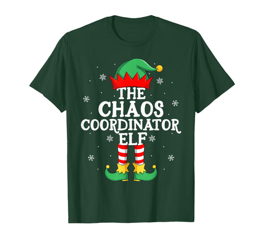 Chaos Coordinator Elf Christmas Family Funny Elf Squad Xmas T-Shirt