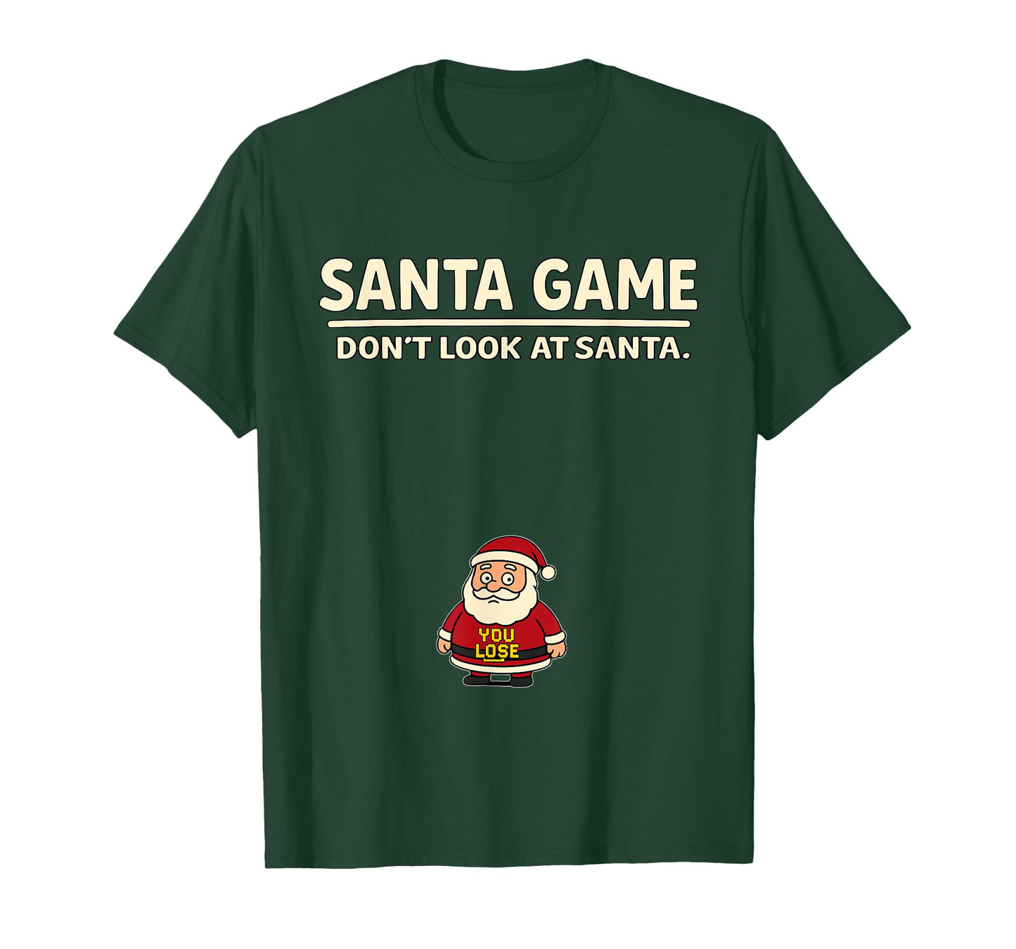 Pixel Funny Pun Joke Christmas Santa Game Dont Look at Santa T-Shirt