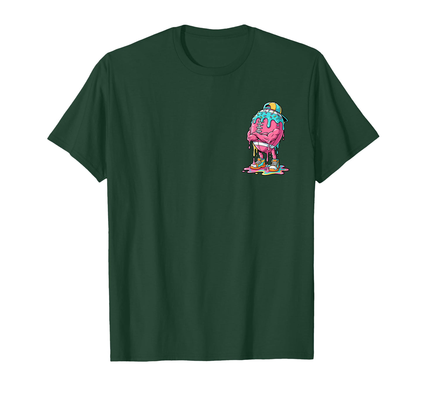 Football Player Drip Ice Cream Sport Lover Youth Boys Girls T-Shirt