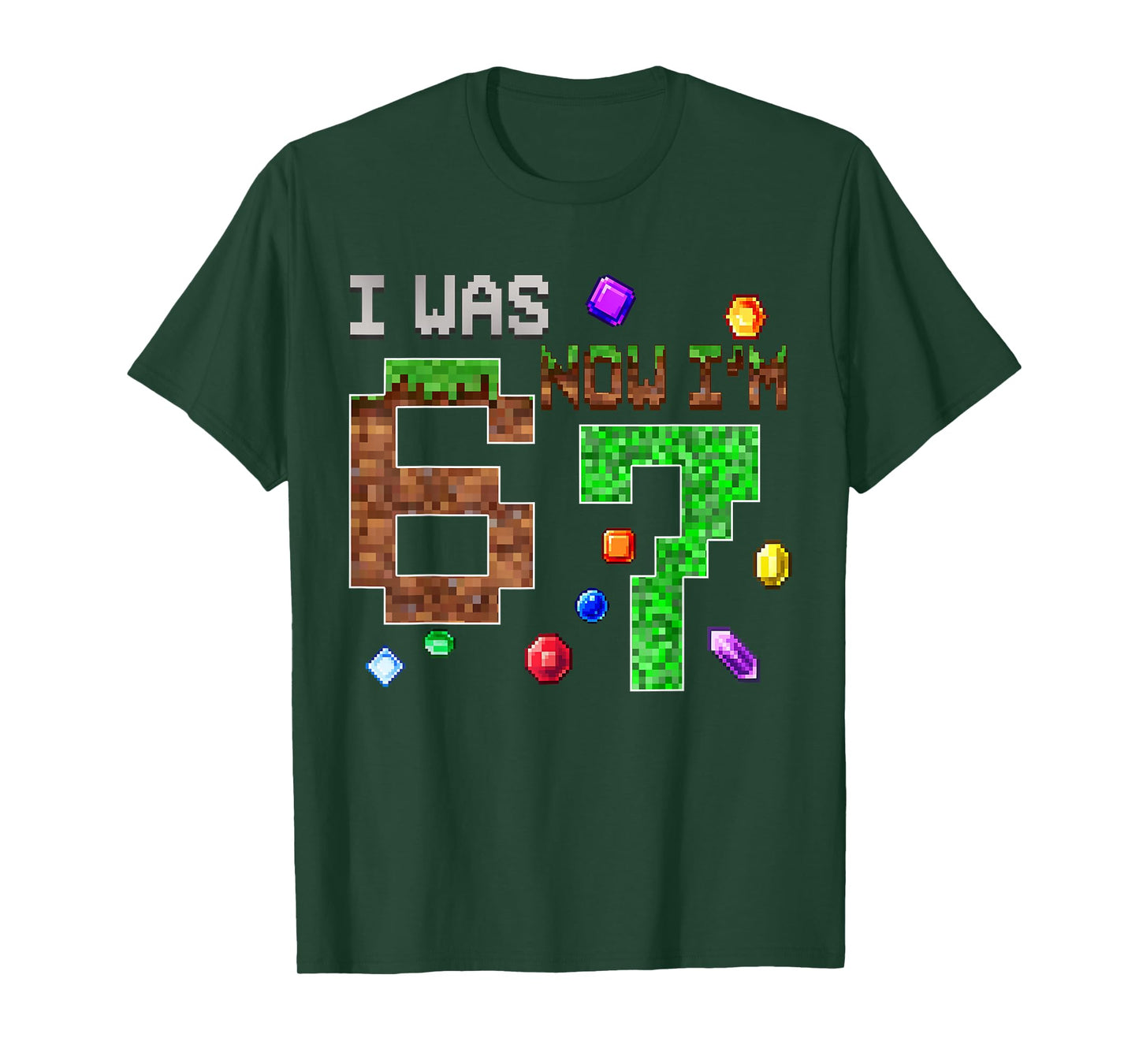 I was 6 Now I'm 7 Pixel Game Birthday Boy Gift for Boys Kid T-Shirt
