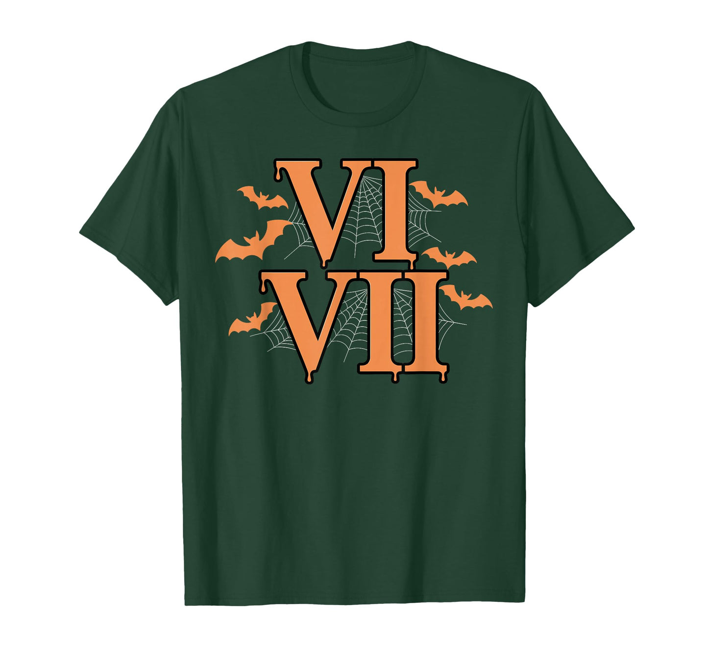 Roman Numerals VI VII 67 Meme Gen Alpha Halloween Six Seven T-Shirt