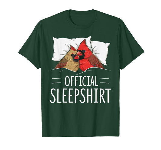 Official Sleepshirt Sleeping Cardinal Bird Lovers Pajama T-Shirt