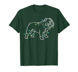 Dog Christmas Outfit, English Bulldog Christmas Lights T-Shirt