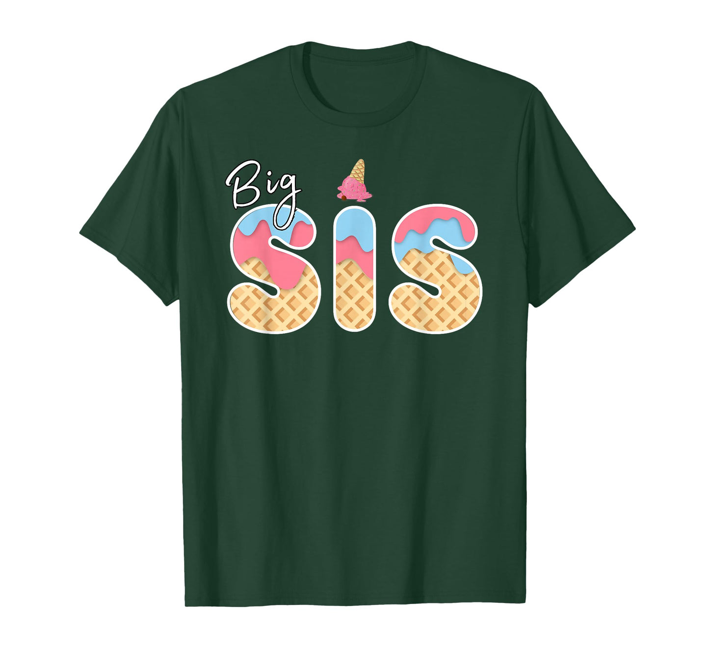 Ice Cream Big Sis 1st Birthday Matching Family T-Shirt