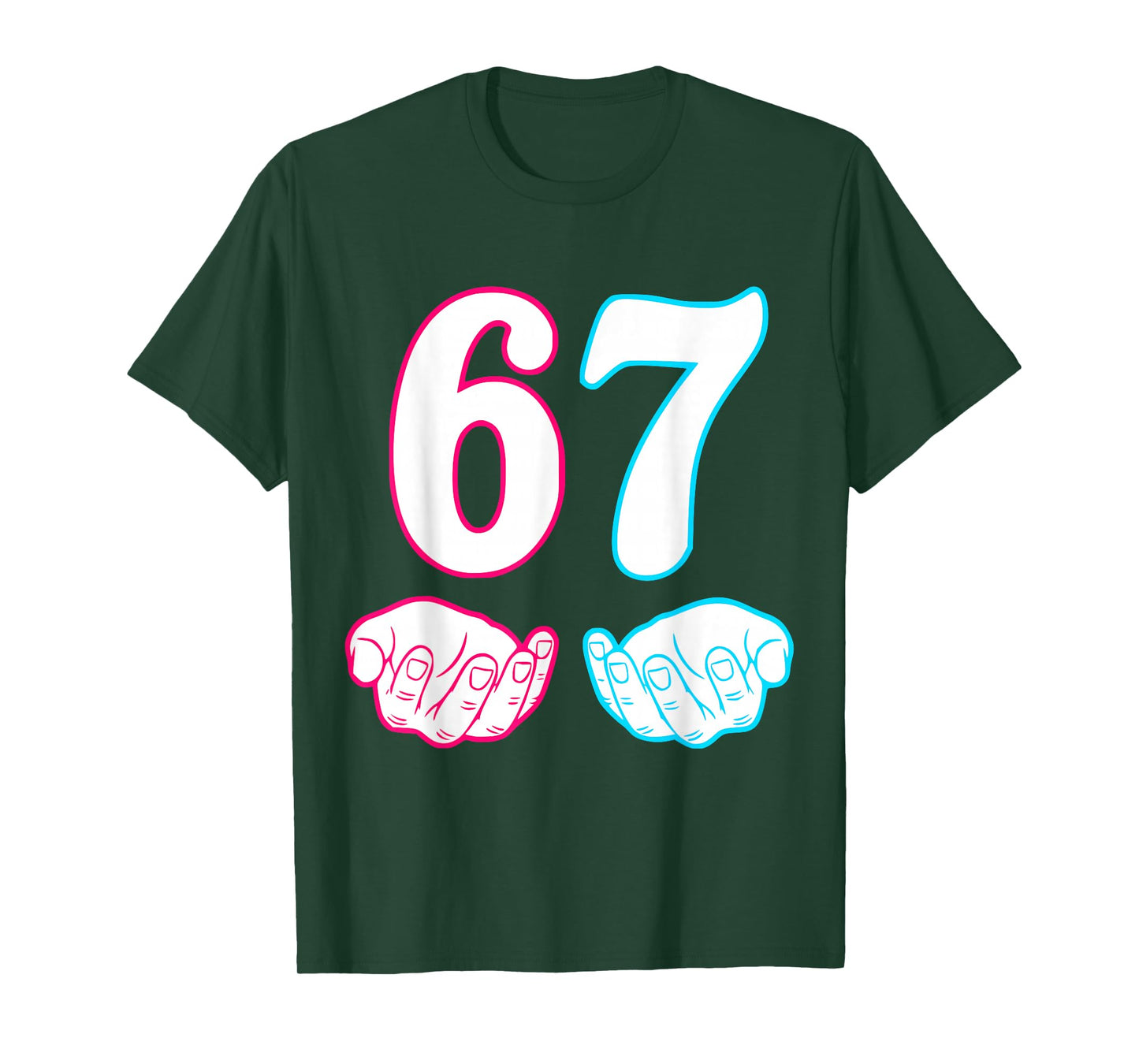 Six Seven 67 6 7 Kids 67 n Boys 6-7 Meme Hands Funny T-Shirt