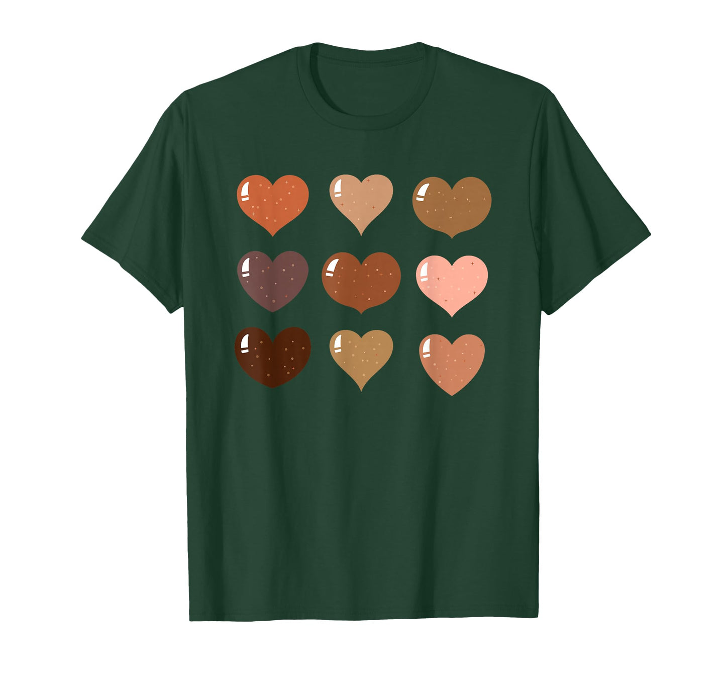 Black History Month Melanin Skin Tone Hearts African Pride T-Shirt