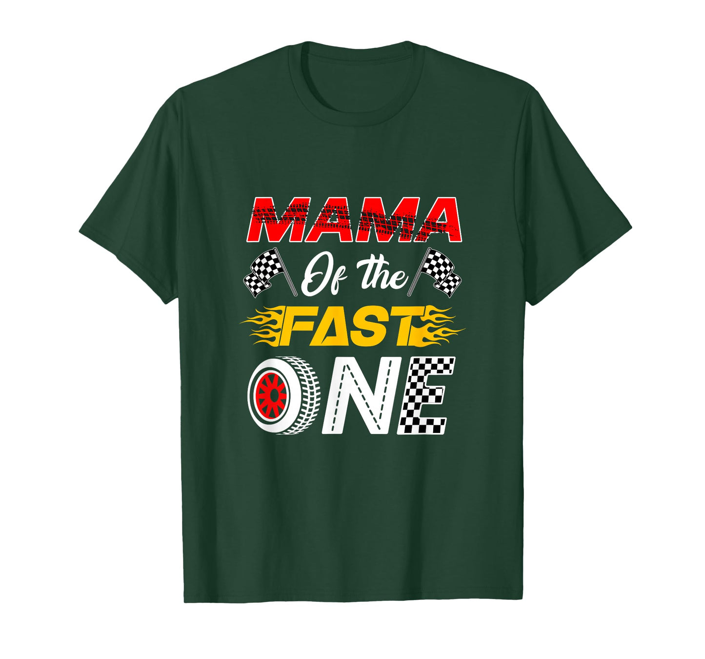 Mama of The Fast One 1St Birthday Race Car Family T-Shirt