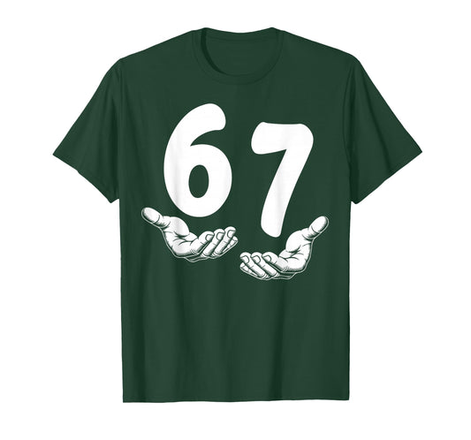Six Seven 6 7 Meme Hands Funny Kids Teen Boys T-Shirt