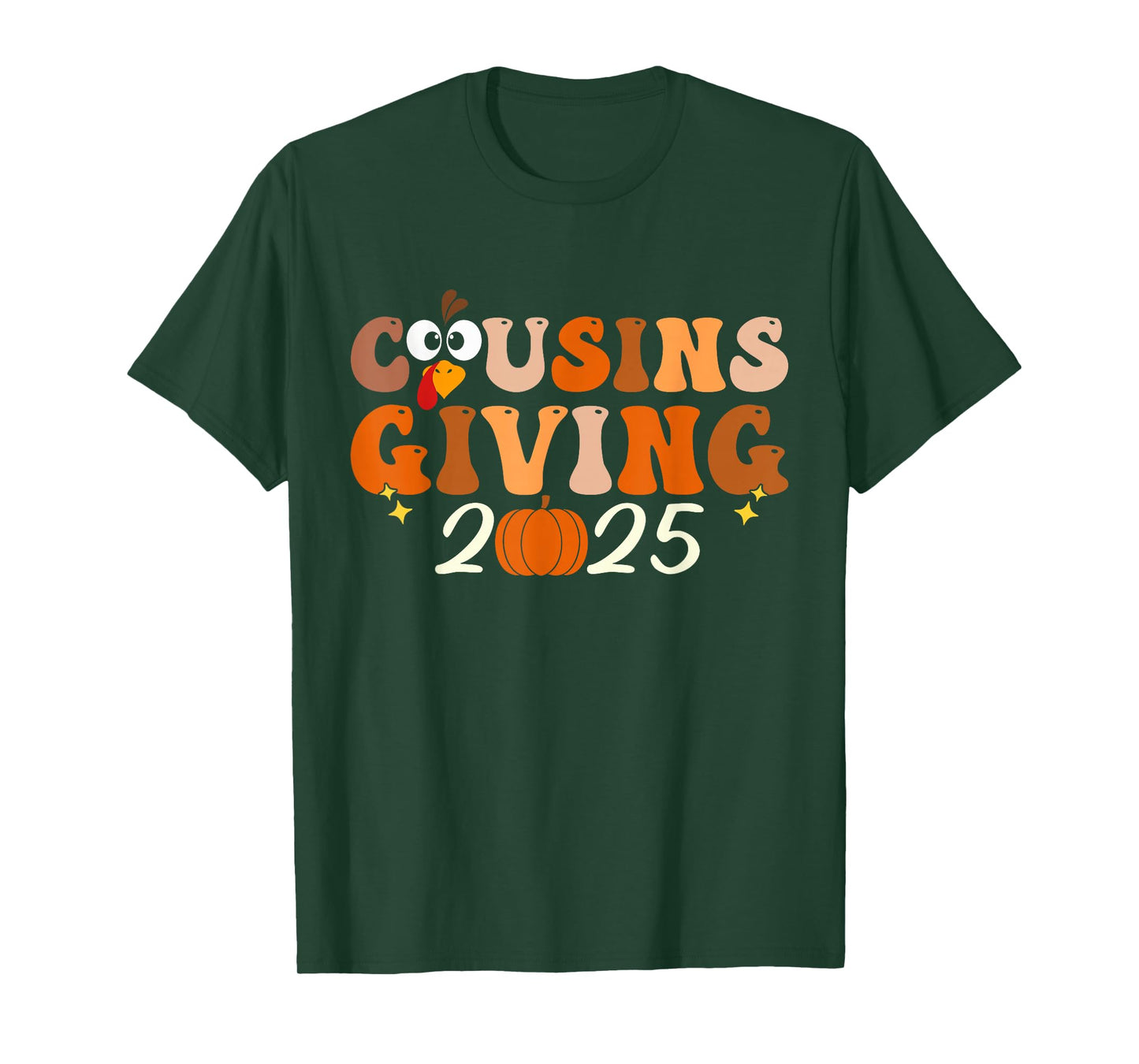 Cousins Giving 2025 Retro Thanksgiving Family Matching Fall T-Shirt