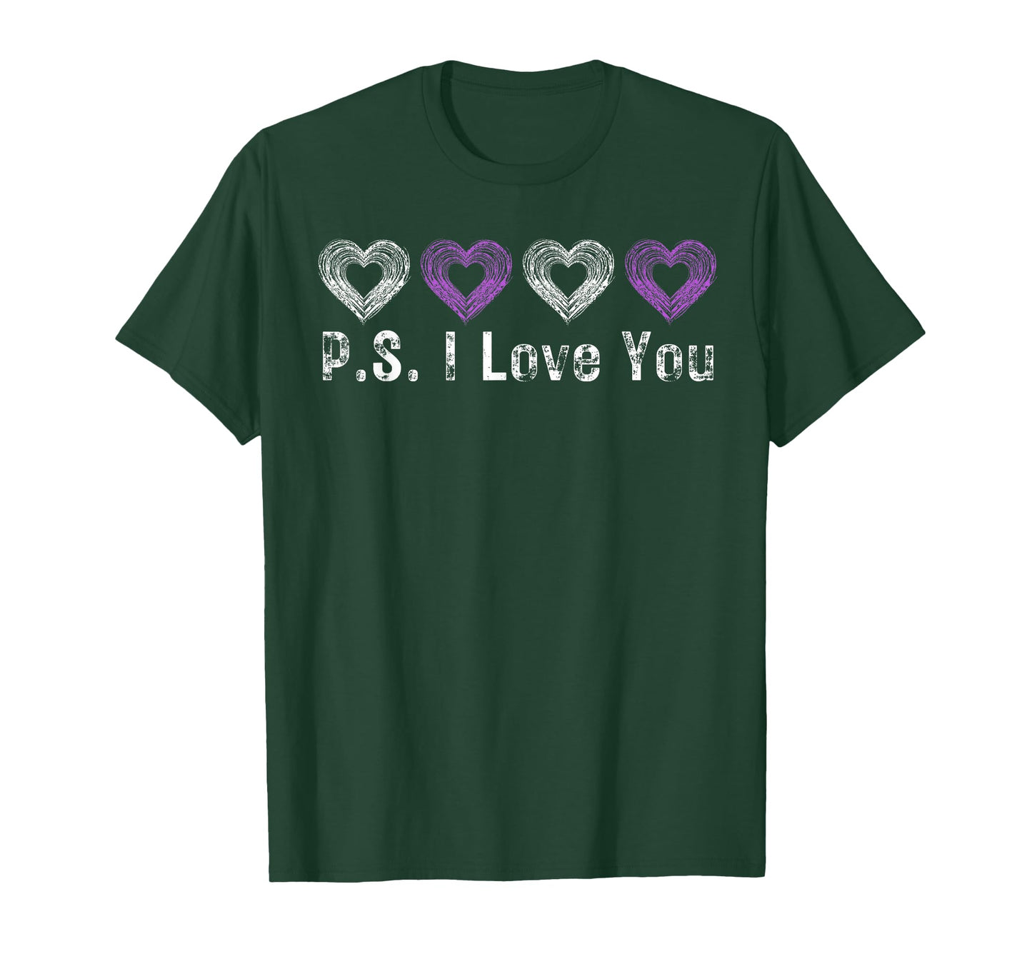 PS I Love You Day Valentine's Day Purple Heart Women Men Kid T-Shirt