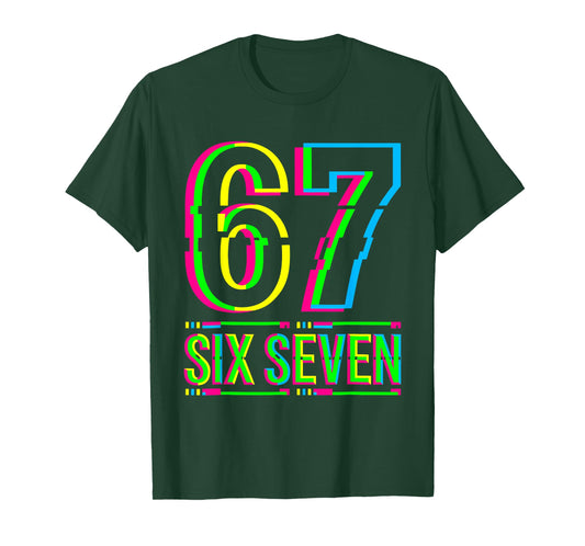 Retro 67 Meme Funny Six Seven Meme 6 7 Meme 6 7 T-Shirt