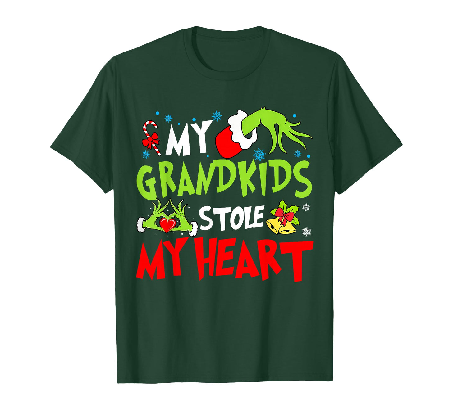 Vintage My Grandkids Stole My Christmas Heart Grandma Xmas T-Shirt