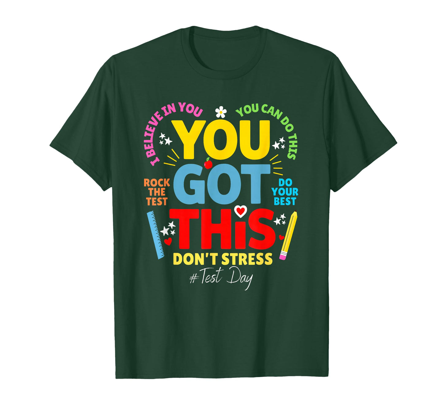 You Got This Don't Stress Rock The Test Test Day Teacher Kid T-Shirt