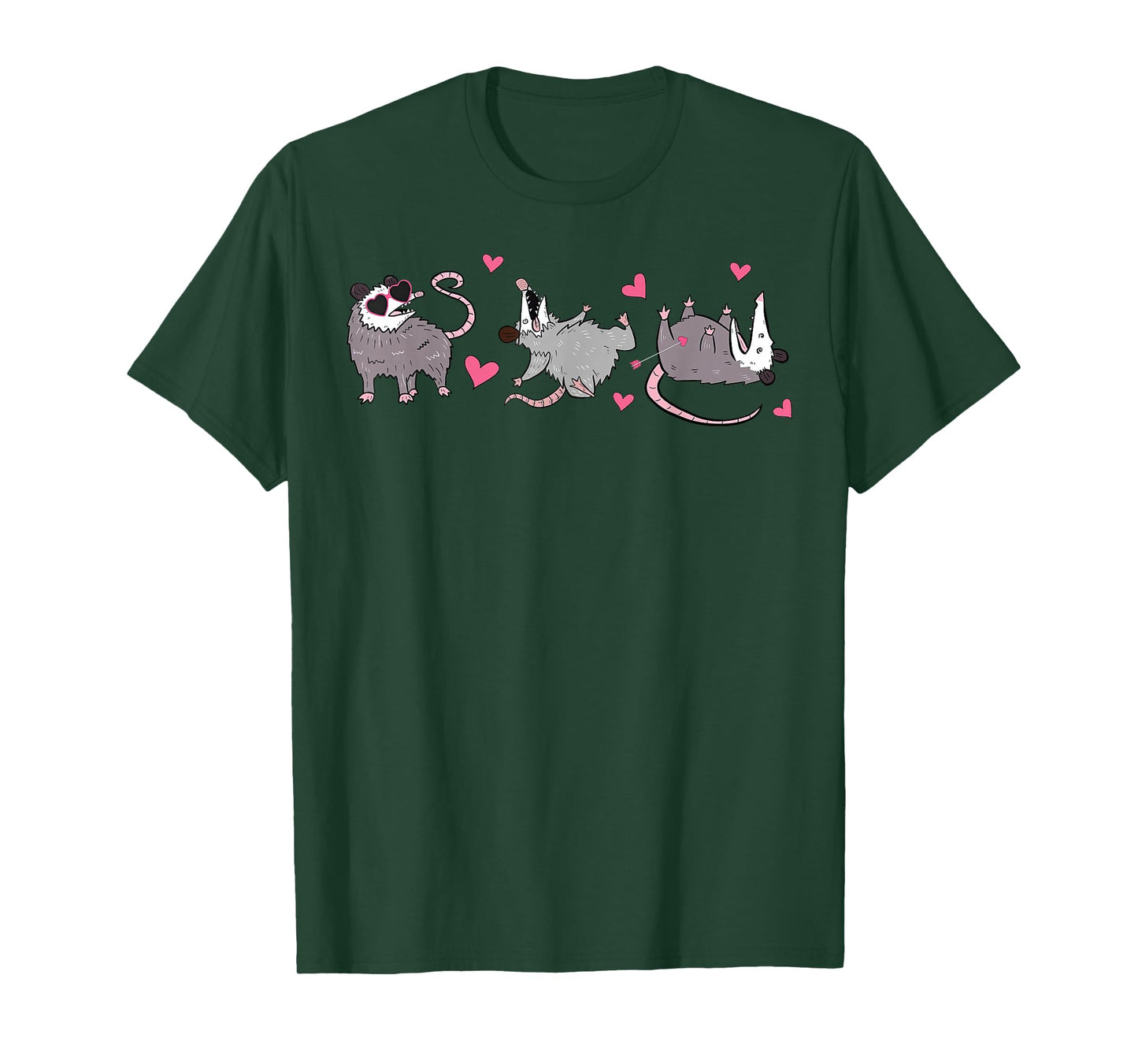 Funny Possum Heart Valentine Day Opossum Animal Lover Meme T-Shirt