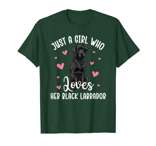 Girl Who Loves Her Black Labrador Mom Black Lab Owner T-Shirt