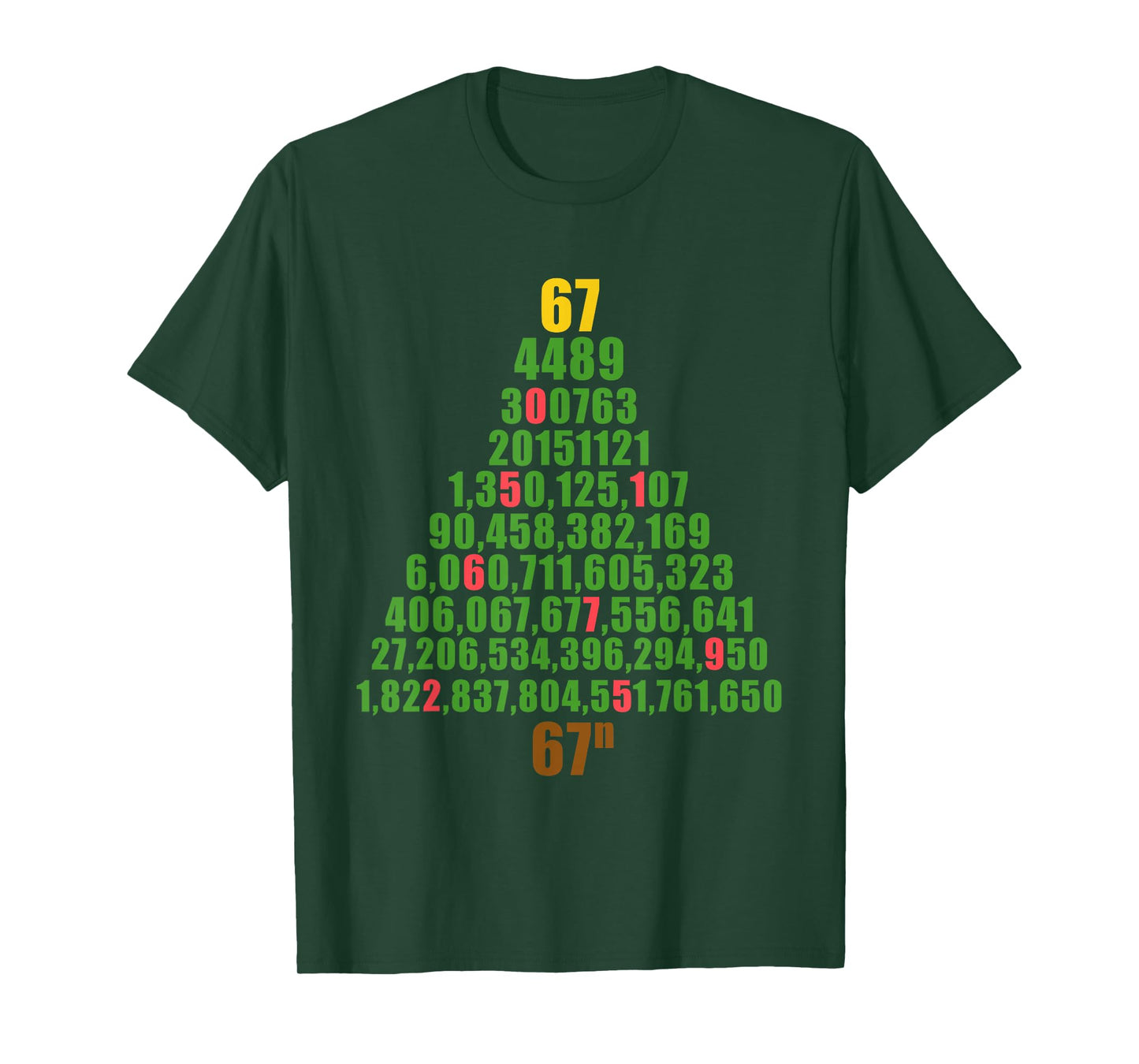 Six Seven Christmas 67 to The NTH Power Funny 6 7 Meme T-Shirt