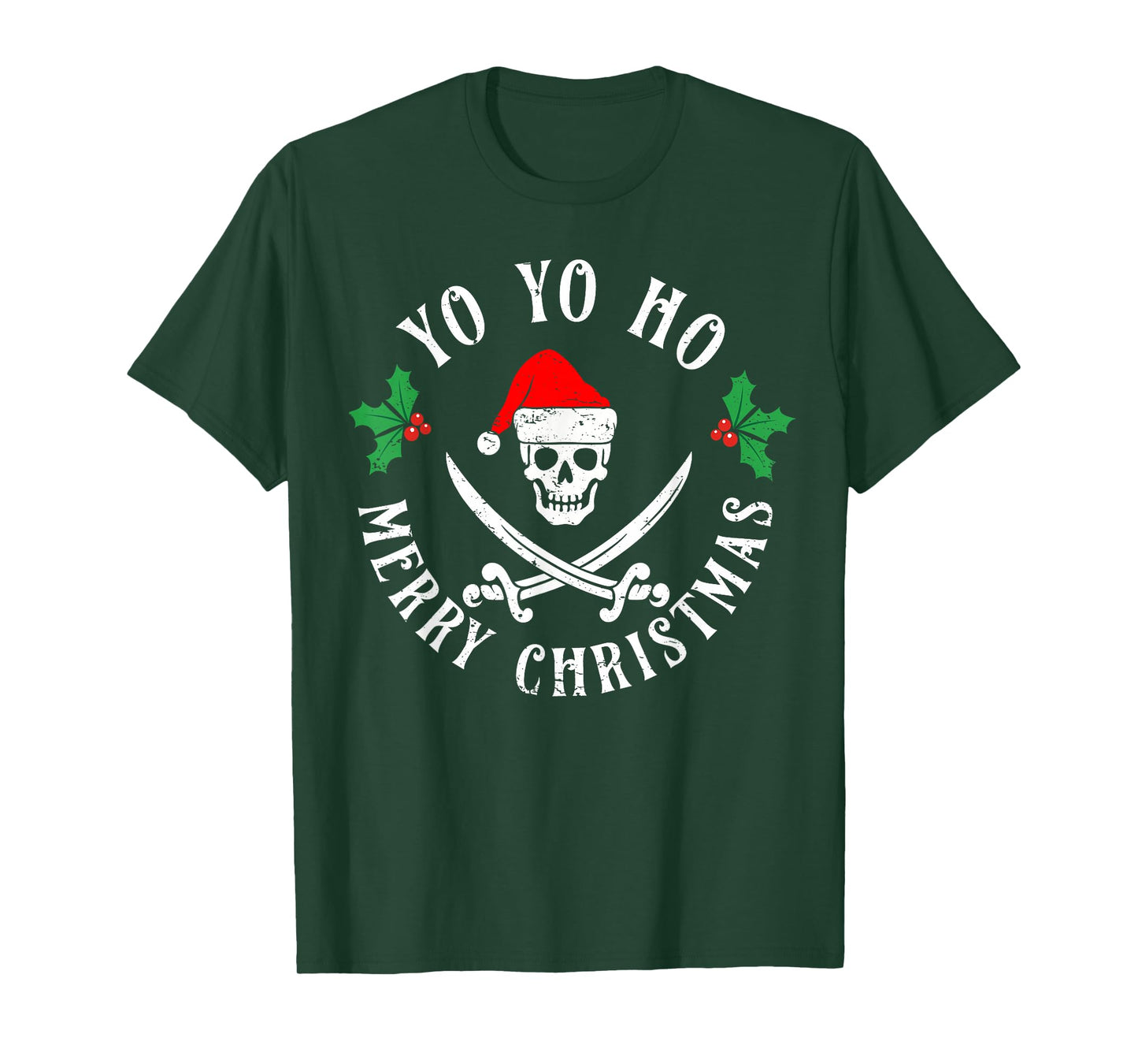 Pirate Christmas Santa Hat Funny Birthday Dad Men Boys Kids T-Shirt