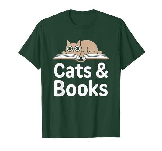 Cats and Books T-Shirt