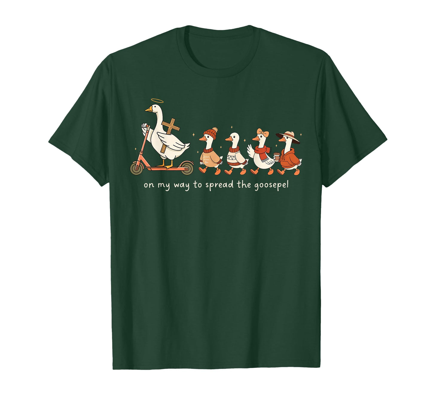 On My Way to Spread The Gospel Funny Goose Christian Goose T-Shirt