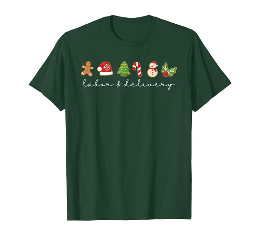 Labor and Delivery Nurse Christmas L&D Nurse Christmas T-Shirt