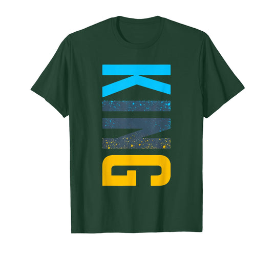 King Vertical Streetwear Matching Gamma Blue T-Shirt
