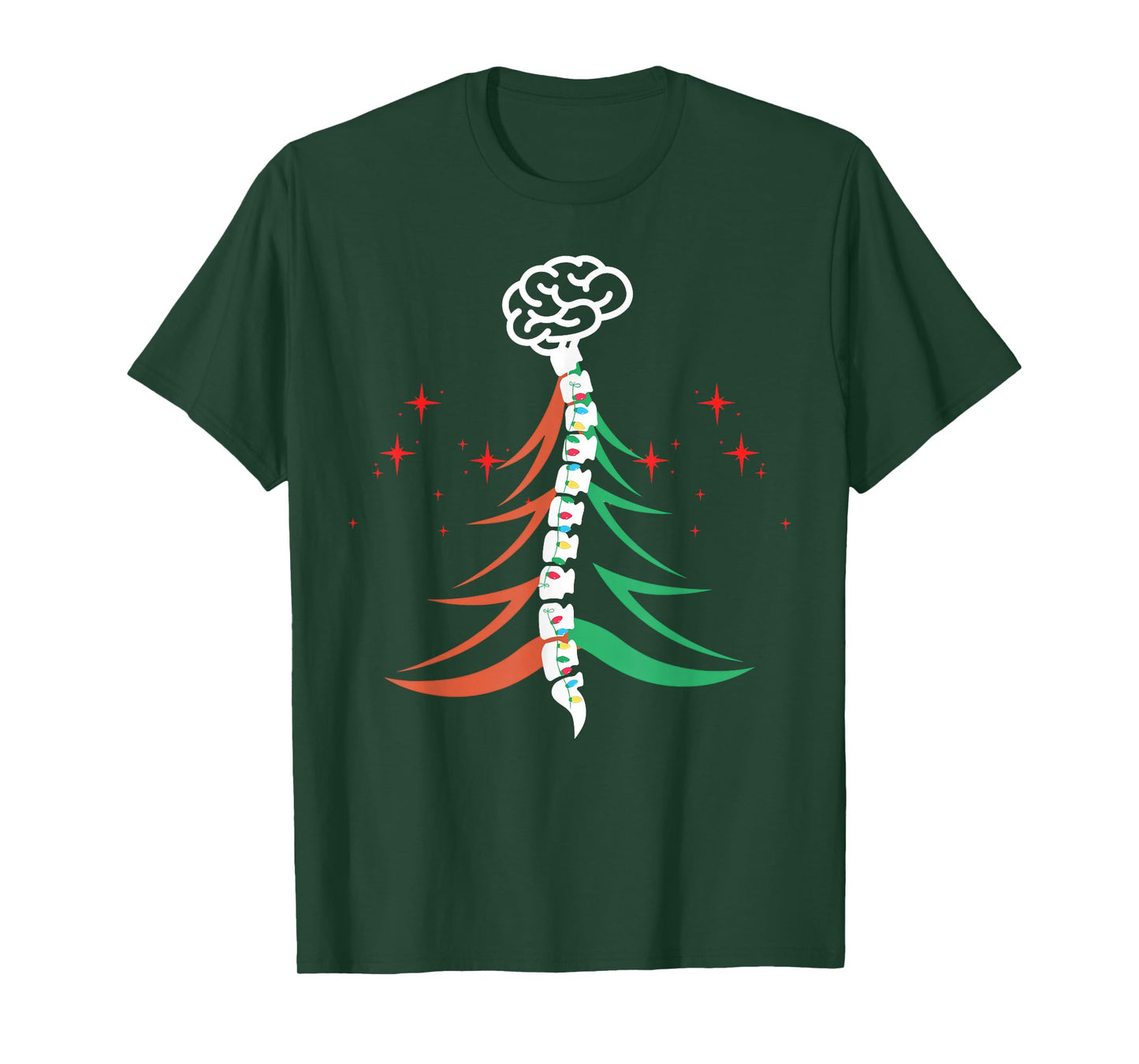 Brain Spine Christmas Tree Neuro Squad Nurse Neurology Xmas T-Shirt