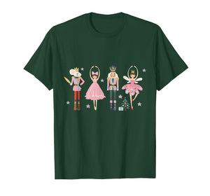 Vintage Pink Nutcrackers Ballet Sugar Plum Fairy Girl Xmas T-Shirt