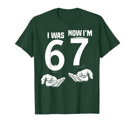 7 Year Old Birthday I was 6 Now I'm 7 67 Funny for Kids T-Shirt